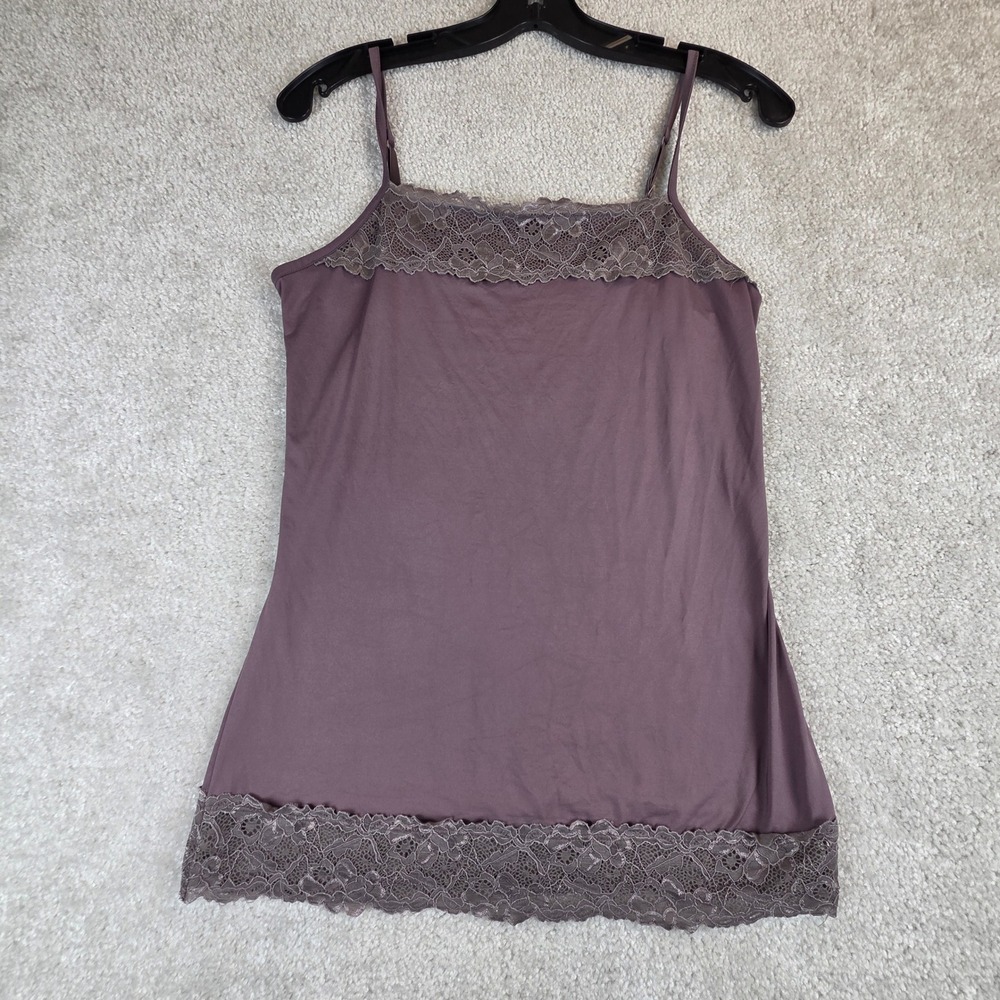 Maurices Womens Plum Lace Trim Camisole Adjustable Strap Medium Cami Top Y2K